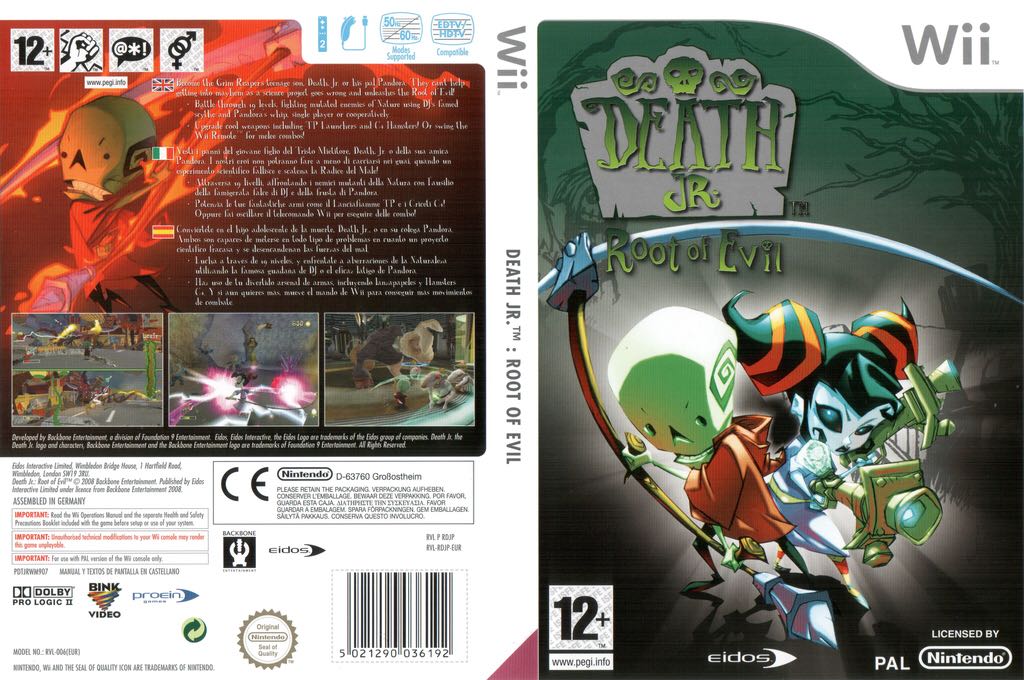 Death Jr: Root of Evil - Nintendo Wii (Eidos Interactive - 2) video game collectible [Barcode 788687300124] - Main Image 2