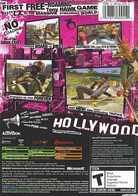 Tony Hawk’s American Wasteland - Microsoft Xbox video game collectible - Main Image 2