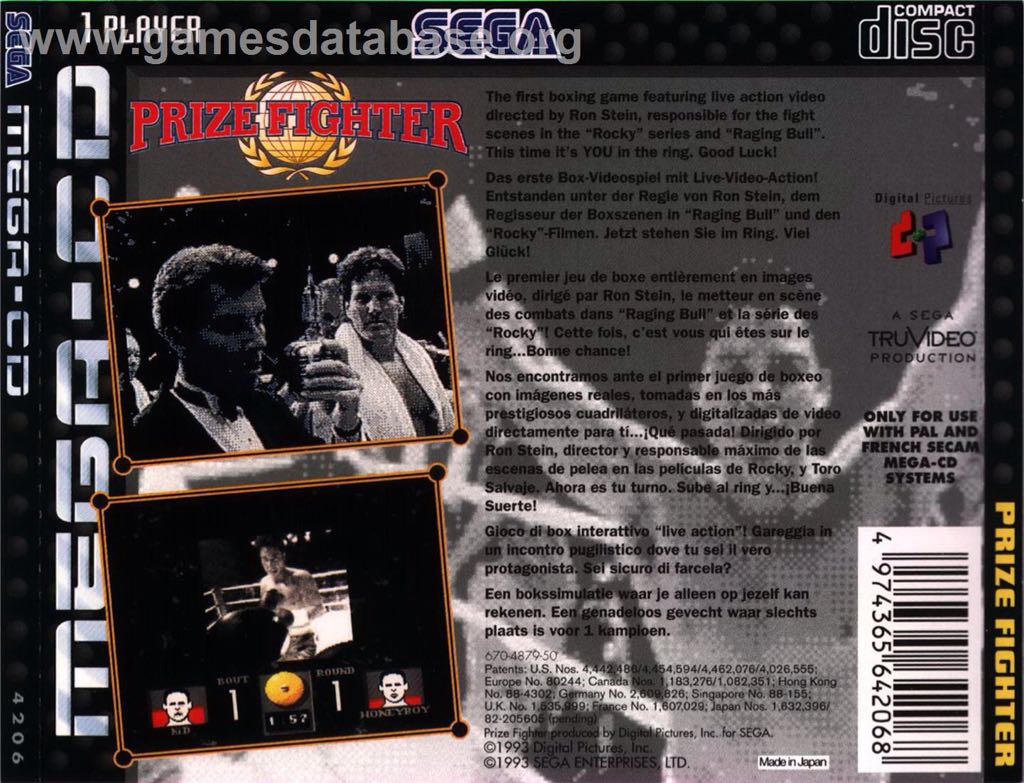 Prize Fighter - Sega Mega CD (Sega) video game collectible [Barcode 4974365642068] - Main Image 2