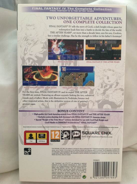 Final Fantasy IV: The Complete Collection - Sony PlayStation Portable (PSP) (Square Enix - 1) video game collectible [Barcode 5021290047693] - Main Image 2