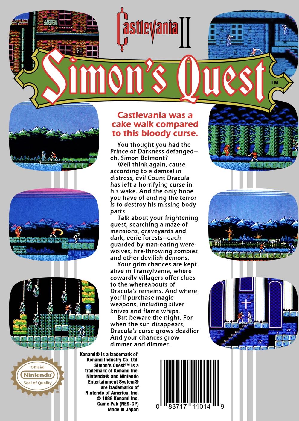 Castlevania II: Simon’s Quest - Nintendo Entertainment System (NES) (Konami - 1) video game collectible - Main Image 2