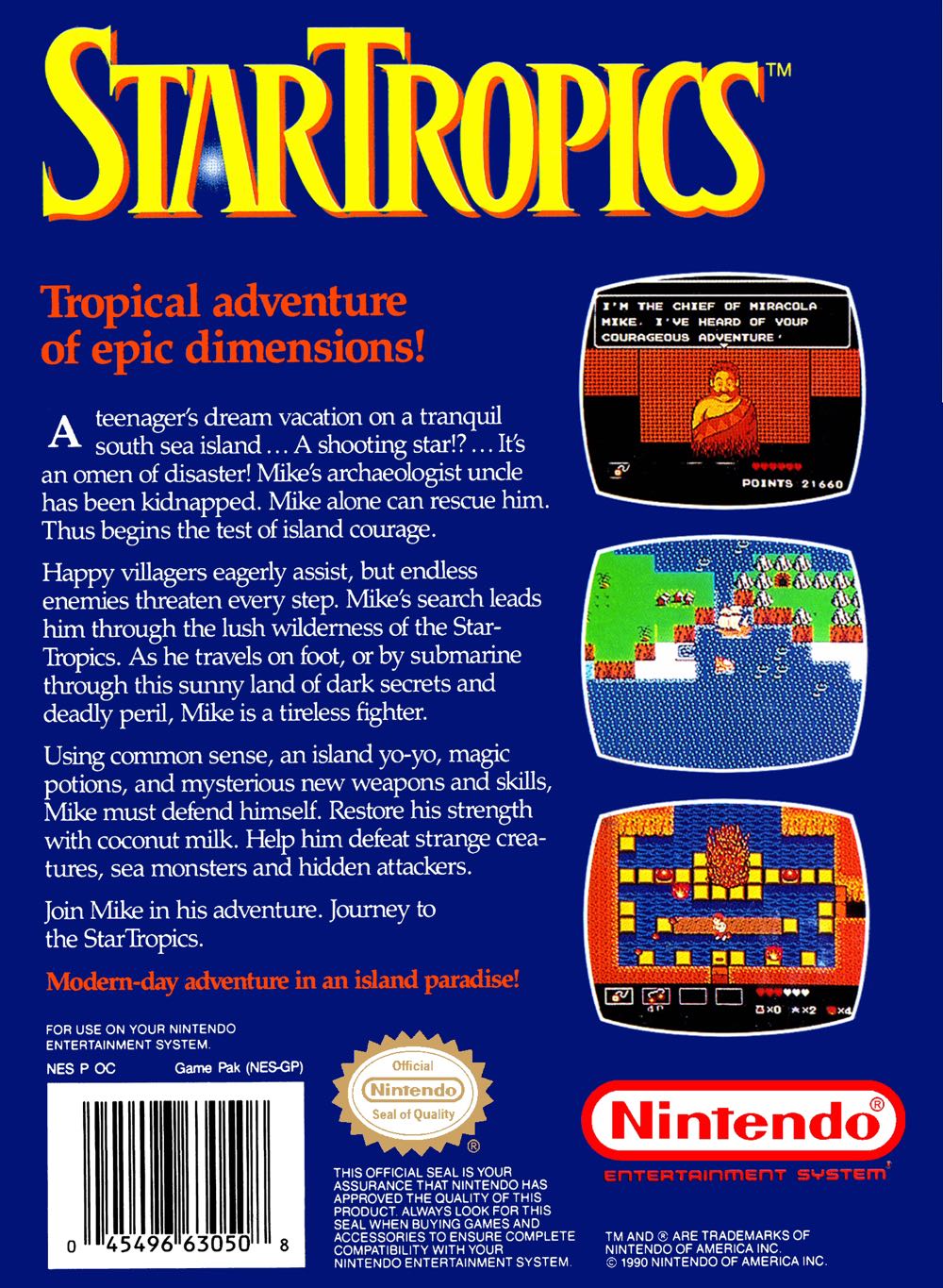 Star Tropics 1 - Nintendo Entertainment System (NES) video game collectible - Main Image 2