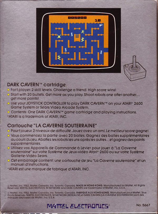 Dark Cavern - Atari 2600 (Mattel Electronics) video game collectible - Main Image 2