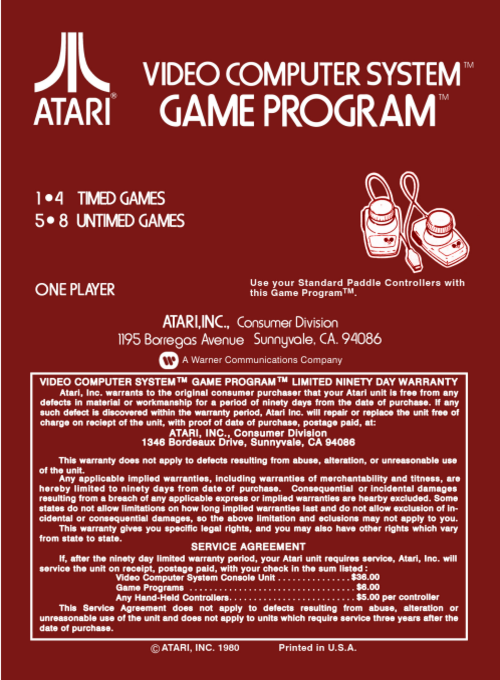 Night Driver - Atari 2600 (Atari - 1) video game collectible - Main Image 2