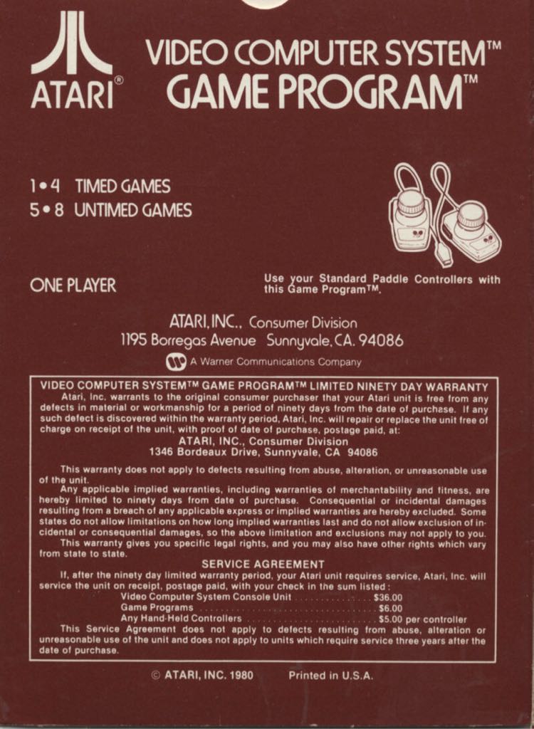 Night Driver - Atari 2600 video game collectible - Main Image 2