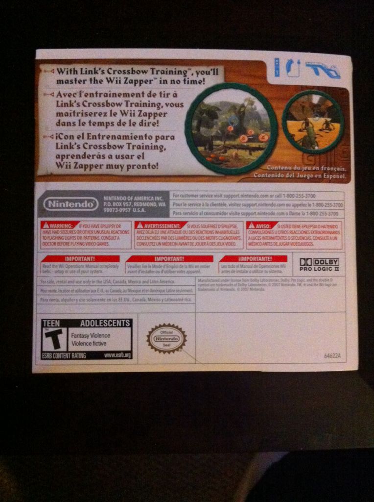 Link’s Crossbow Training - Nintendo Wii video game collectible - Main Image 2