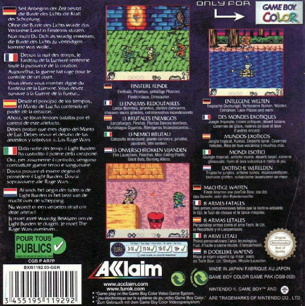 Turok: Rage Wars - Nintendo Game Boy Color video game collectible - Main Image 2