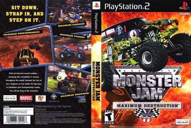 Monster Jam Maximum Destruction - Sony PlayStation 2 (PS2) (Ubisoft - 1-2) video game collectible [Barcode 008888320227] - Main Image 2