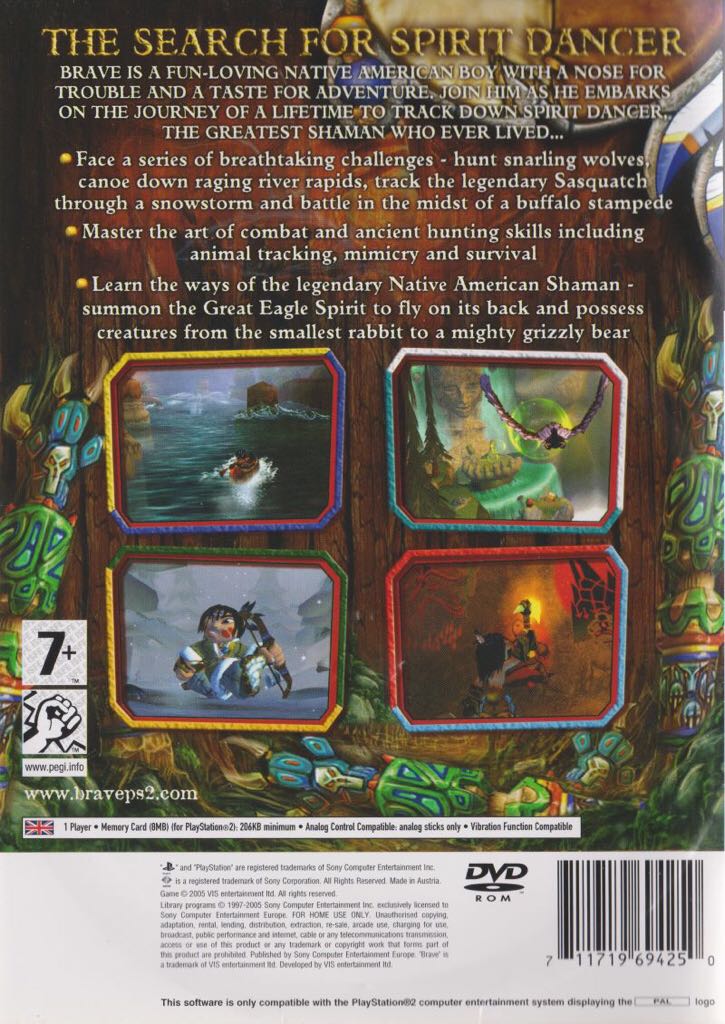 Brave: La búsqueda del Espíritu Danzarín - Sony PlayStation 2 (PS2) (Sony Computer Entertainment - 1) video game collectible [Barcode 711719694250] - Main Image 2
