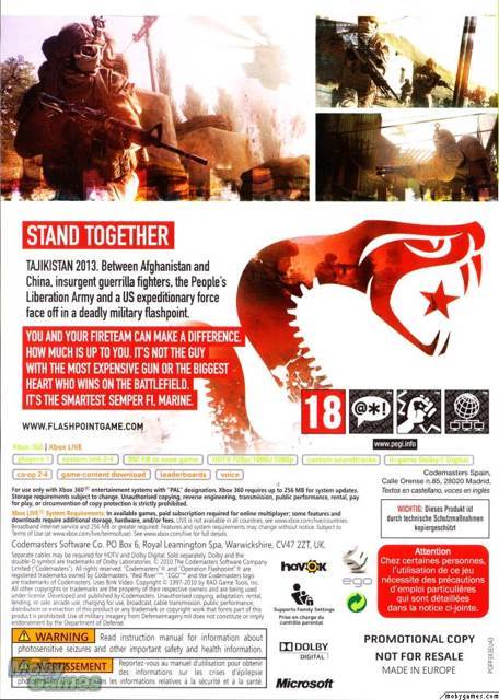 Operation Flashpoint: Red River - Microsoft Xbox 360 (Codemasters - 1) video game collectible [Barcode 02461779] - Main Image 2