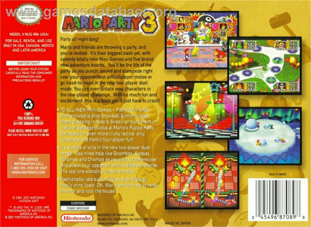 Mario Party 3 - Nintendo 64 (N64) (Nintendo - 4) video game collectible - Main Image 2