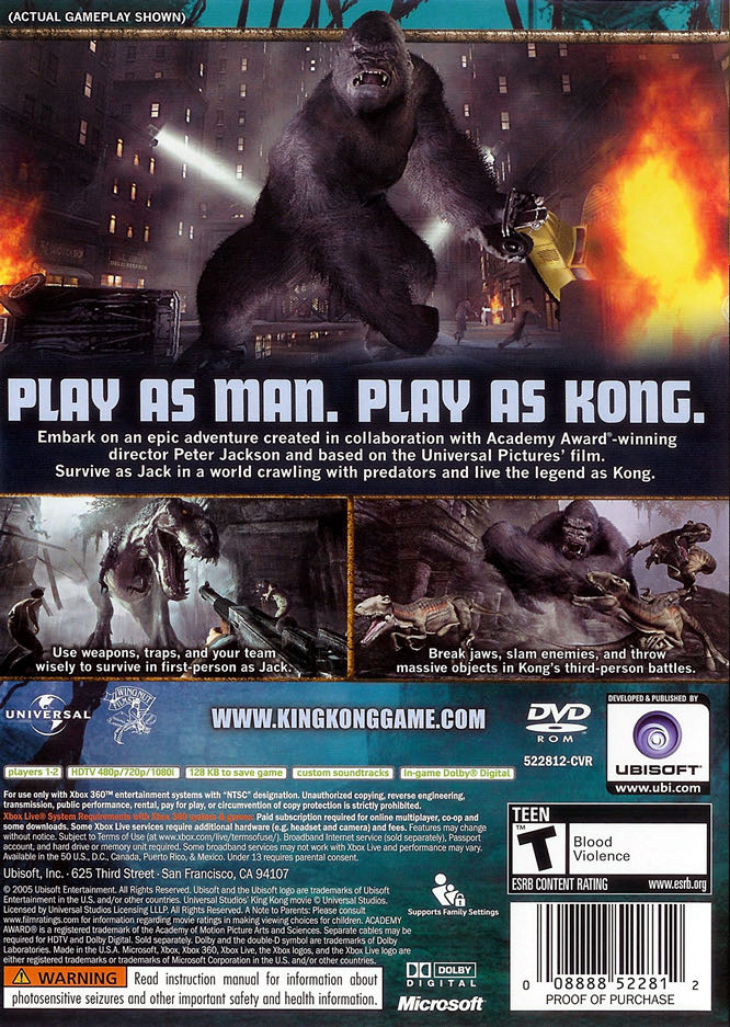 Peter Jackson’s King Kong: The Official Game Of The Movie - Nintendo GameCube (Ubisoft - 1) video game collectible [Barcode 3307210201546] - Main Image 2