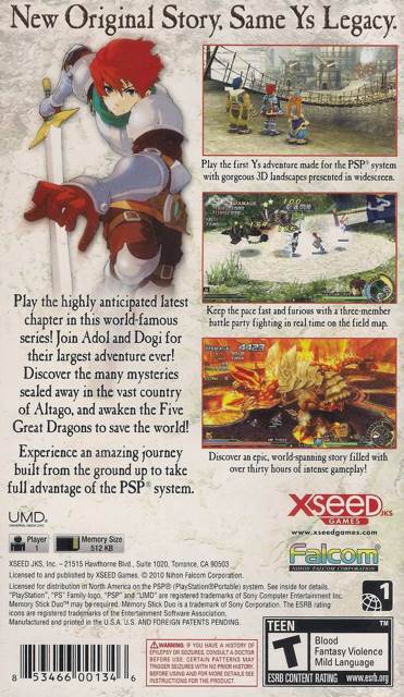 Ys: Seven - Sony PlayStation Network (PSN) (XSEED JKS - 1) video game collectible [Barcode 853466001346] - Main Image 2