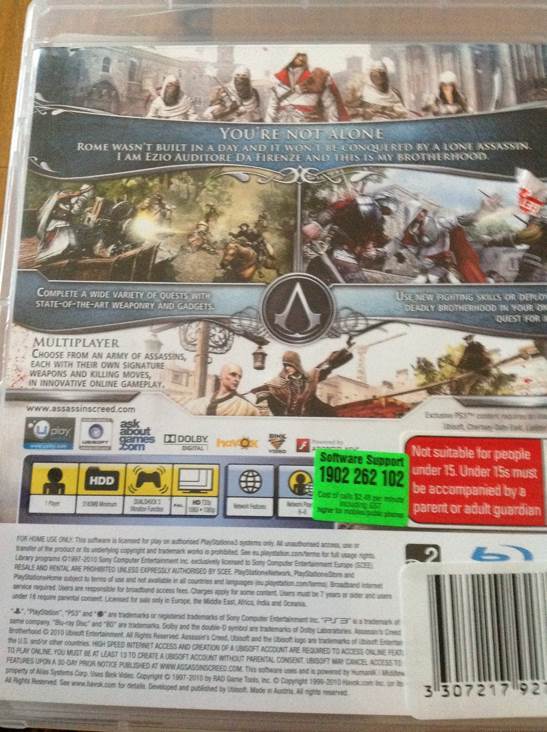 Assassin’s Creed: Brotherhood - Sony PlayStation 3 (PS3) (Ubisoft Entertainment) video game collectible [Barcode 3307211987067] - Main Image 2