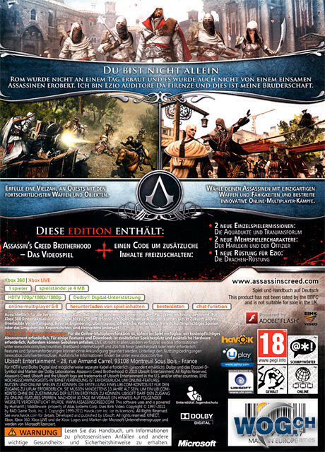 Assassin’s Creed: Brotherhood - Sony PlayStation 3 (PS3) (Ubisoft - 1) video game collectible [Barcode 3307217927067] - Main Image 2