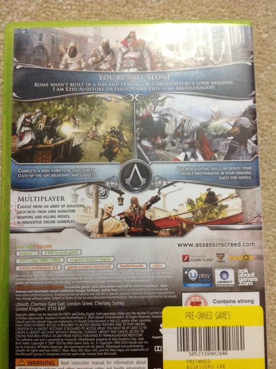 Assassin’s Creed: Brotherhood - Microsoft Xbox 360 video game collectible [Barcode 5052319902846] - Main Image 2