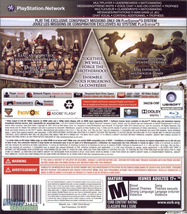 Assassin’s Creed: Brotherhood - Sony PlayStation 3 (PS3) (Ubisoft) video game collectible - Main Image 2