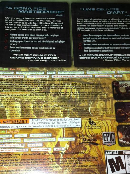 Gears Of War 3 - Microsoft Xbox 360 video game collectible - Main Image 2