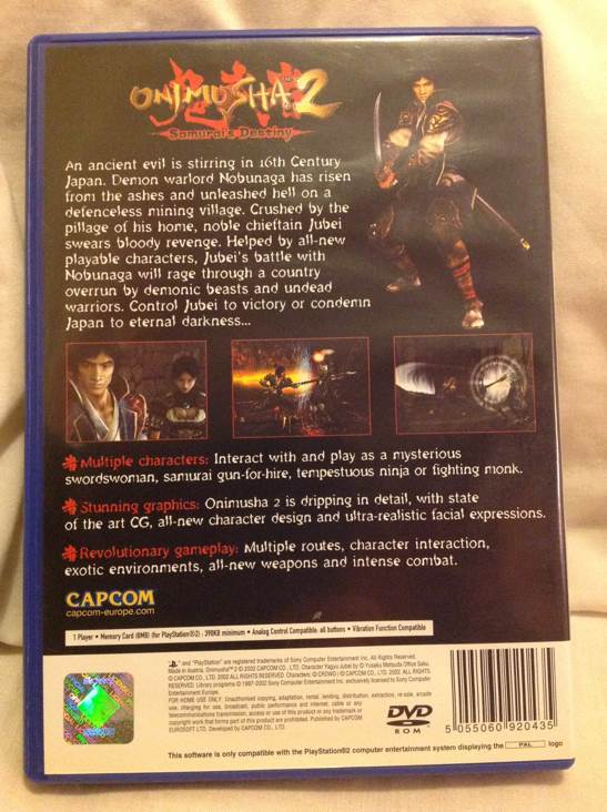 Onimusha 2: Samurai’s Destiny - Sony PlayStation 2 (PS2) (Capcom - 1) video game collectible [Barcode 5055060920435] - Main Image 2