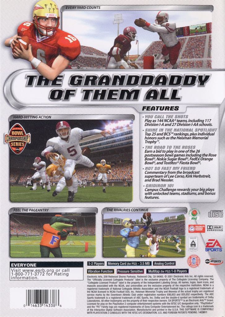 NCAA Football 2002 - Sony PlayStation 2 (PS2) video game collectible - Main Image 2