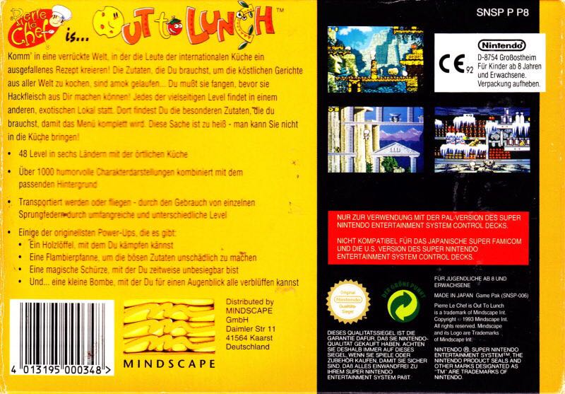 Out To Lunch - Nintendo Super Nintendo Entertainment System (SNES) video game collectible - Main Image 2