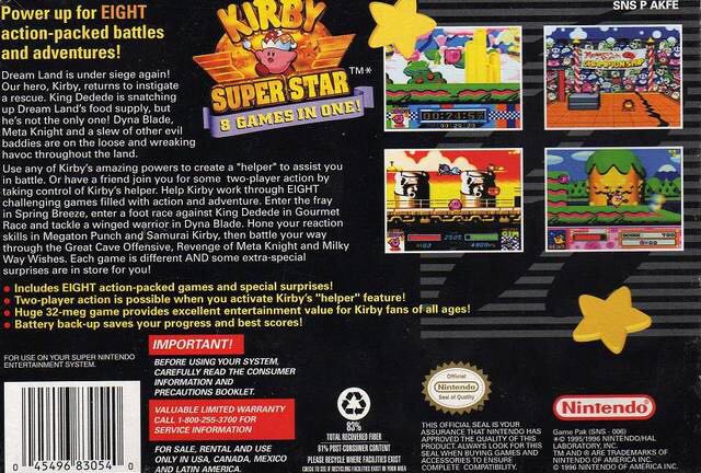 Kirby Super Star - Nintendo Super Nintendo Entertainment System (SNES) video game collectible - Main Image 2
