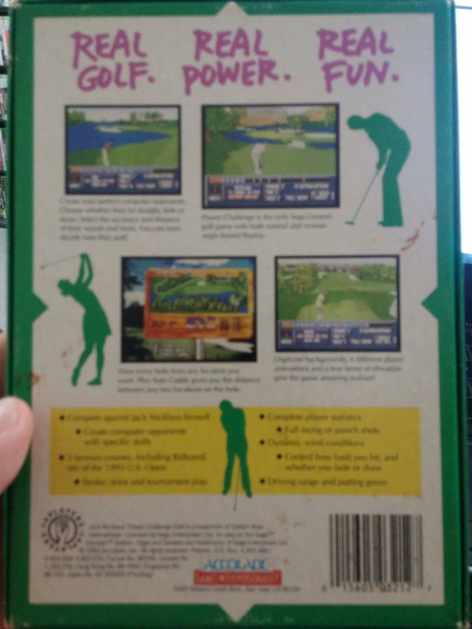 Jack Nicklaus’ Power Challenge Golf - Sega Genesis (Mega Drive) (Accolade - 1-4) video game collectible [Barcode 015605032127] - Main Image 2