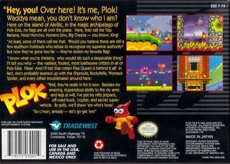 Plok - Nintendo Super Nintendo Entertainment System (SNES) video game collectible - Main Image 2