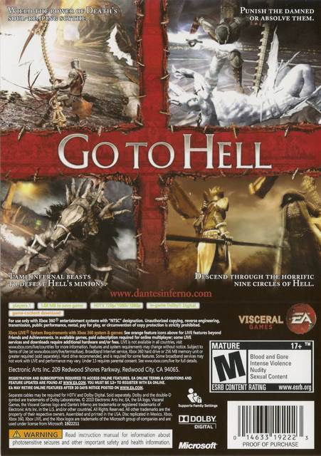 Dante’s Inferno - Microsoft Xbox 360 (Electronic Arts - 1) video game collectible [Barcode 014633192223] - Main Image 2
