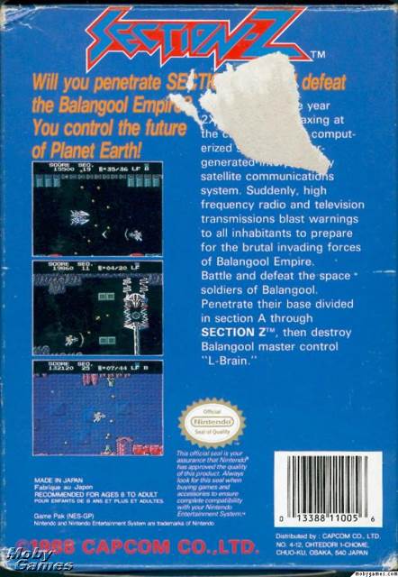Section Z - Nintendo Entertainment System (NES) (Capcom - Single-Player) video game collectible - Main Image 2