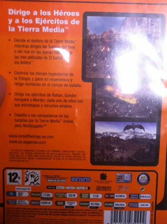 El SeÃ±or De Los Anillos: La Batalla Por La Tierra Media - PC video game collectible [Barcode 8414185032992] - Main Image 2