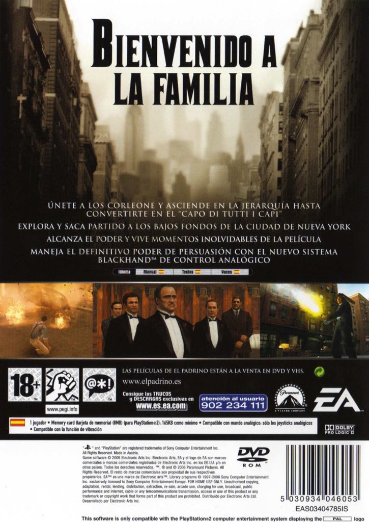 Padrino, El (Steelbook Edition) - Sony PlayStation 2 (PS2) (Electronics Art - 1) video game collectible [Barcode 5030934050111] - Main Image 2