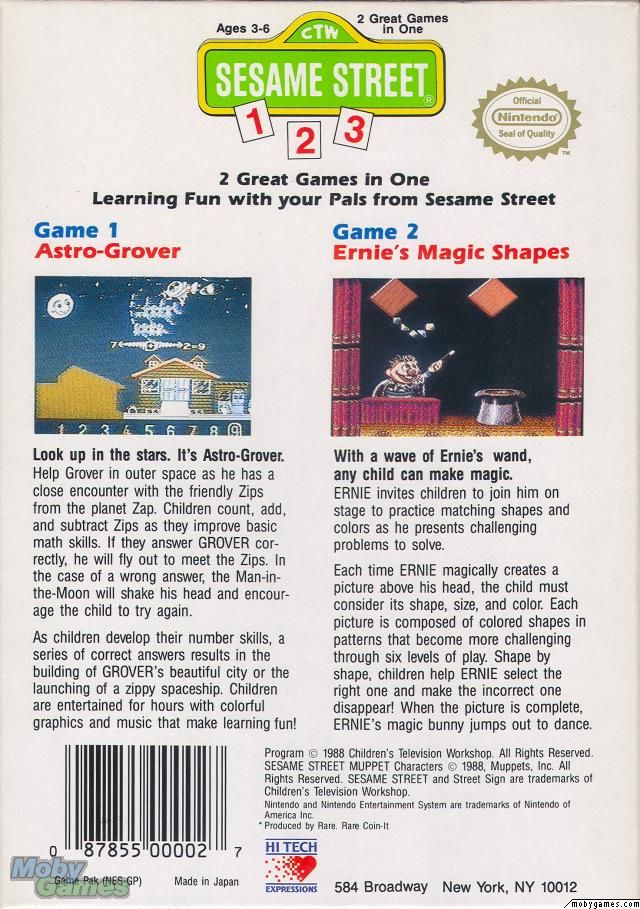 Sesame Street 123 - Nintendo Entertainment System (NES) video game collectible - Main Image 2
