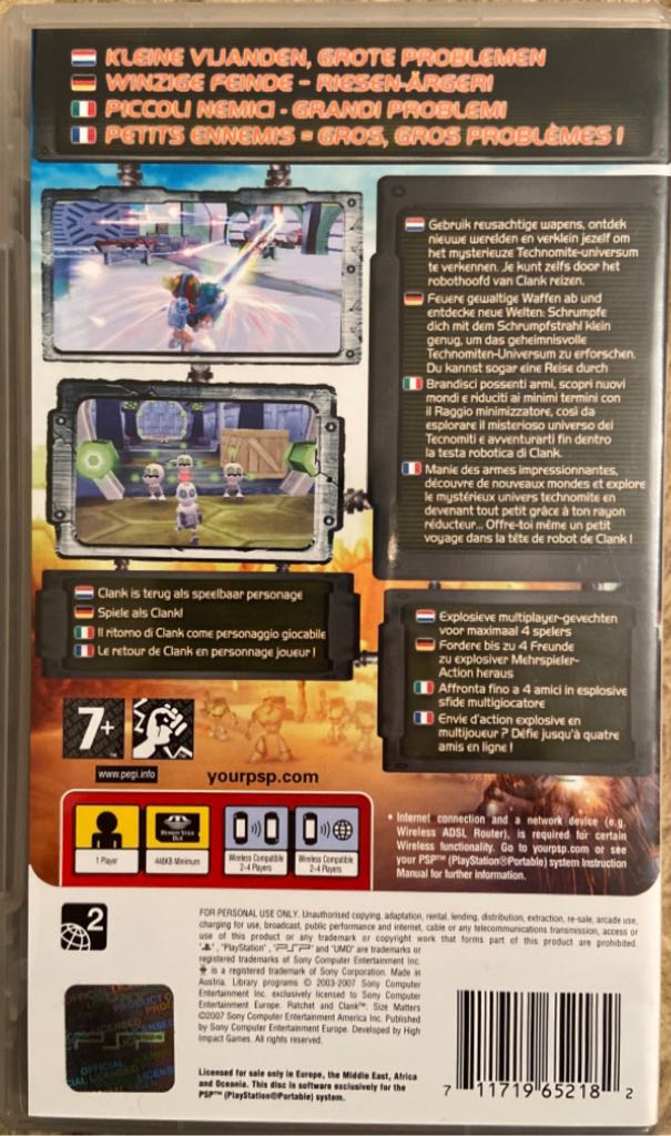 Ratchet & Clank: Size Matters - Sony PlayStation Portable (PSP) (SCEA - 1) video game collectible [Barcode 711719470656] - Main Image 2