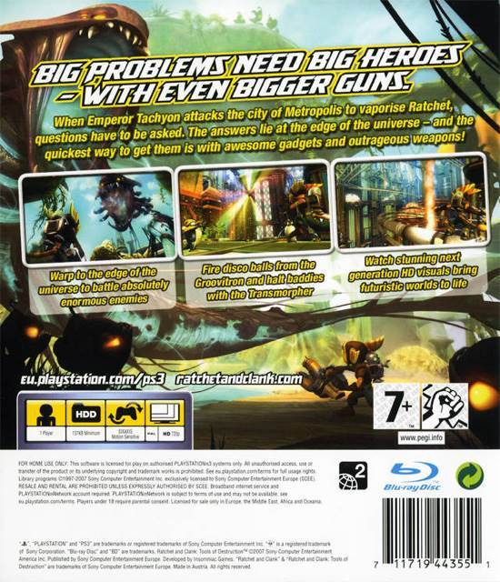 Ratchet & Clank: Tools Of Destruction - Sony PlayStation 3 (PS3) (Sony Computer Entertainment - 1) video game collectible - Main Image 2