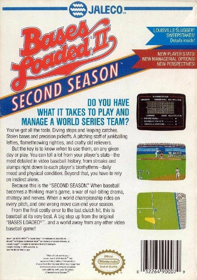 Bases Loaded 2: Second Season - Nintendo Entertainment System (NES) (Jaleco) video game collectible - Main Image 2