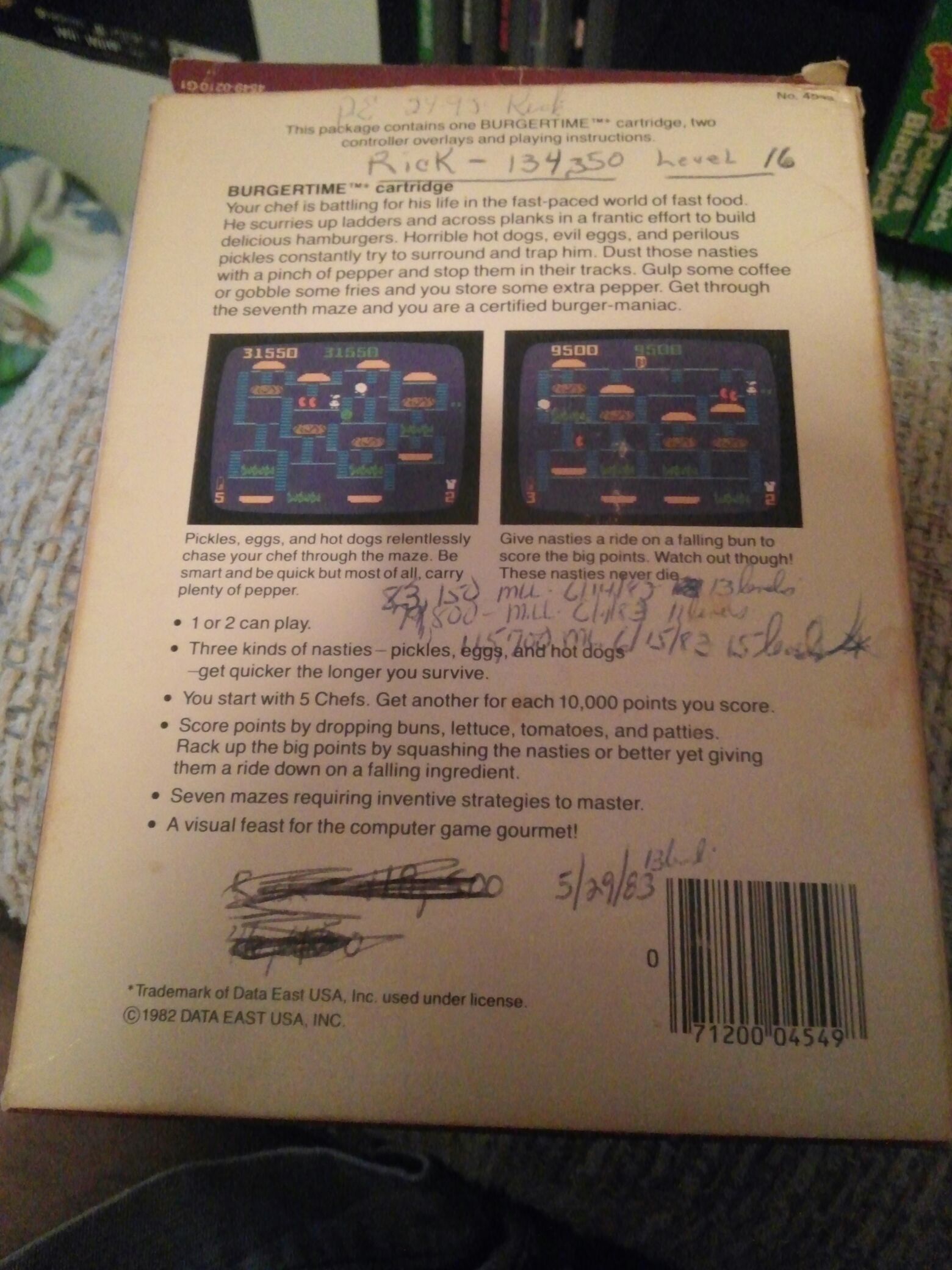 BurgerTime  (Mattel Electronics - 1) video game collectible - Main Image 2