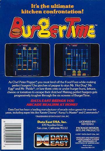 BurgerTime - Nintendo Entertainment System (NES) video game collectible - Main Image 2