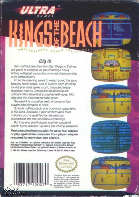 Kings of the Beach - Nintendo Entertainment System (NES) (Ultra Games) video game collectible - Main Image 2