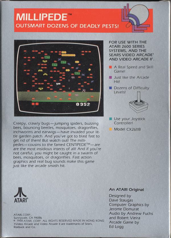 Millipede - Atari 2600 (Atari - 1) video game collectible - Main Image 2