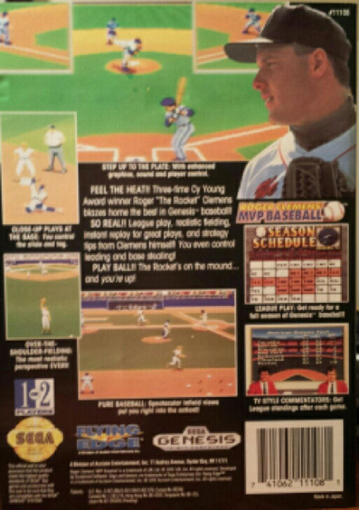 Roger Clemens’ MVP Baseball - Sega Genesis (Mega Drive) (2) video game collectible - Main Image 2