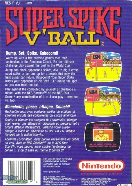 Super Spike V’Ball - Nintendo Entertainment System (NES) (Nintendo - 1-4) video game collectible [Barcode 045496630560] - Main Image 2