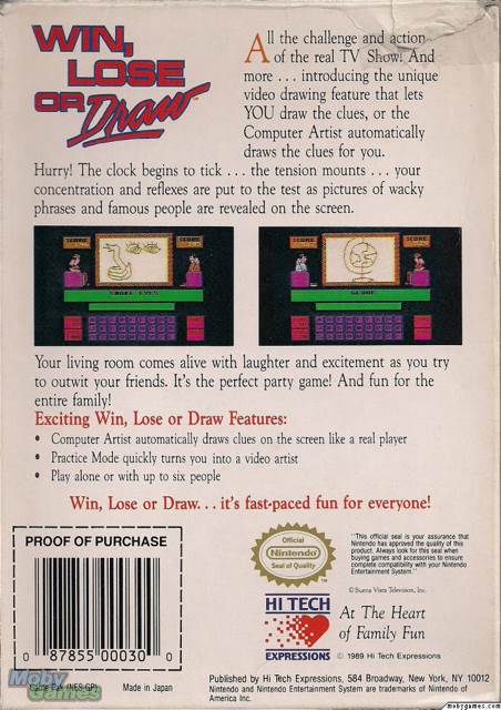 Win, Lose Or Draw - Nintendo Entertainment System (NES) video game collectible - Main Image 2