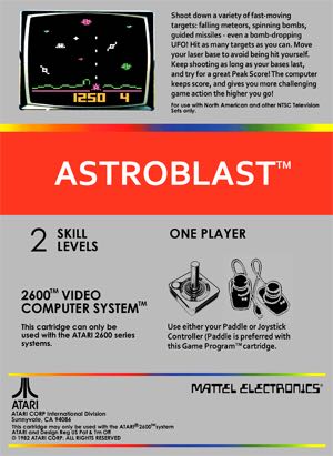 Astroblast - Atari 2600 (M Network) video game collectible - Main Image 2