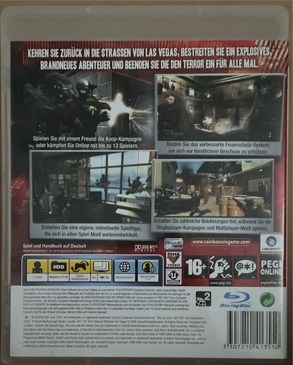Tom Clancy’s Rainbow Six Vegas 2 (platinum) - Sony PlayStation 3 (PS3) (Ubisoft - 2) video game collectible [Barcode 3307210413550] - Main Image 2