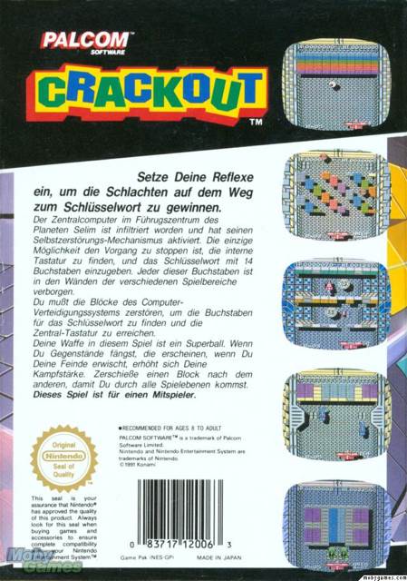 Crackout - Nintendo Entertainment System (NES) (Palcom - 1) video game collectible - Main Image 2