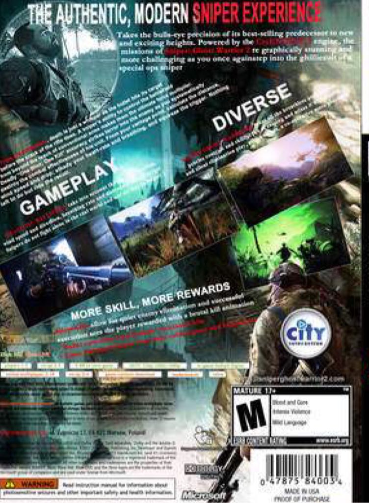 Sniper - Microsoft Xbox 360 (1) video game collectible [Barcode 3499550302189] - Main Image 2