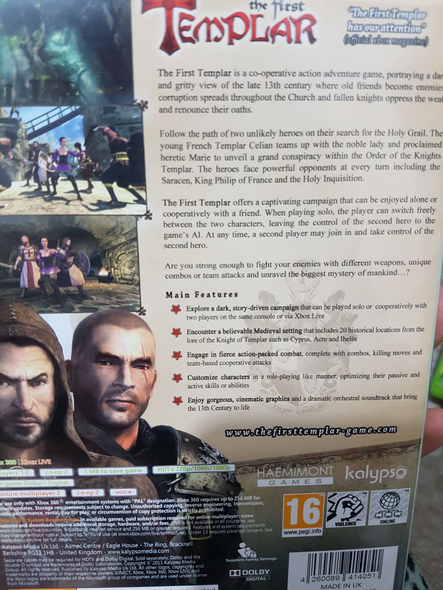 First Templar, The - Microsoft Xbox 360 (2) video game collectible [Barcode 4260089414051] - Main Image 2