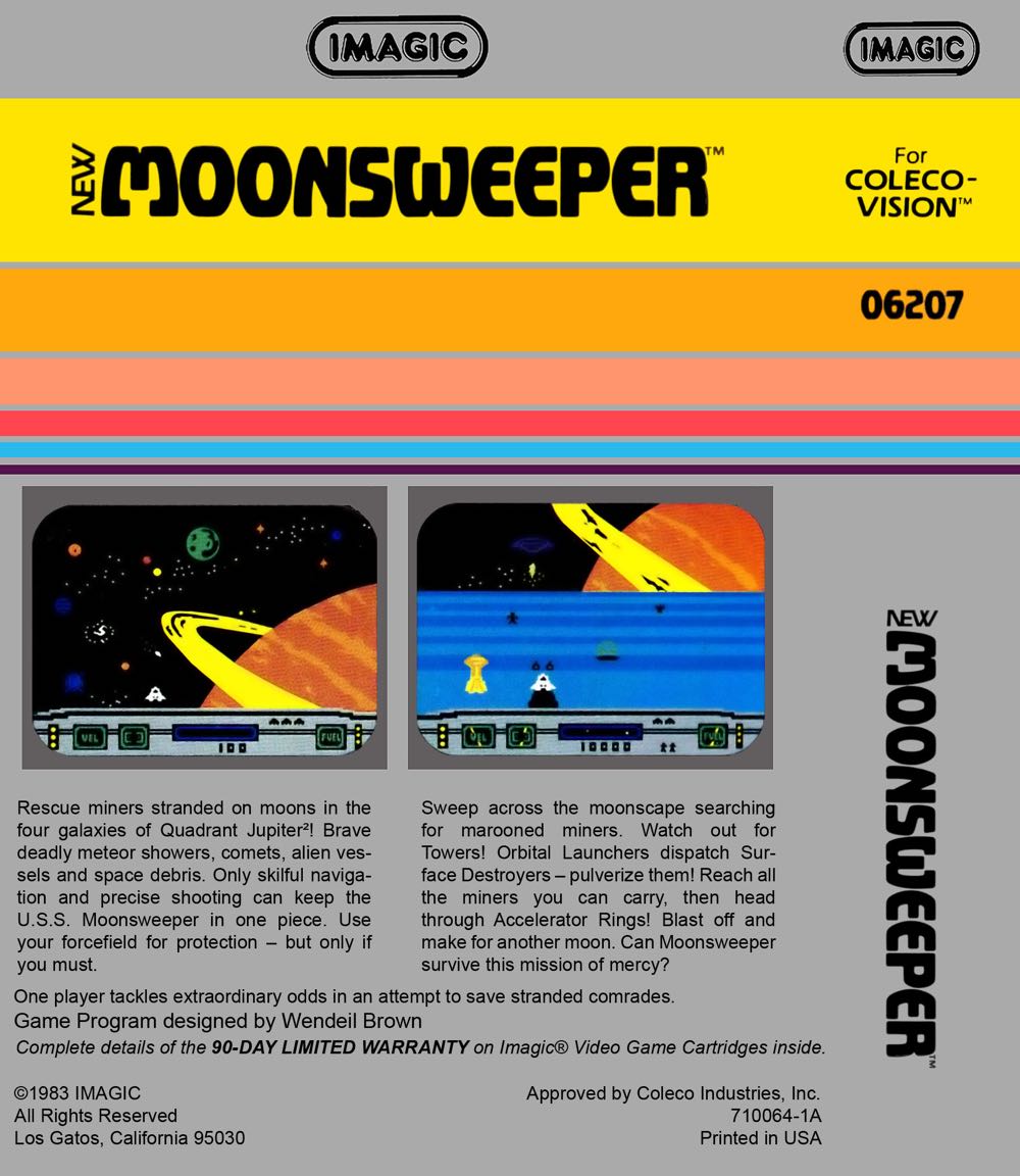 Moonsweeper - Colecovision (Imagic) video game collectible - Main Image 2