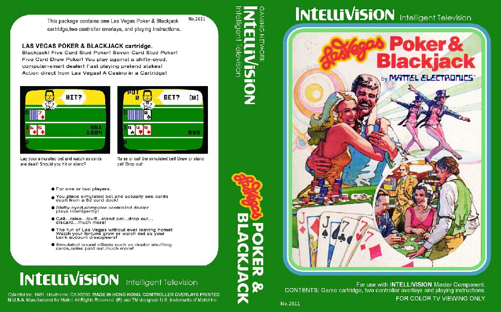 Las Vegas Poker & Blackjack - Intellivision (Mattel Electronics) video game collectible - Main Image 2